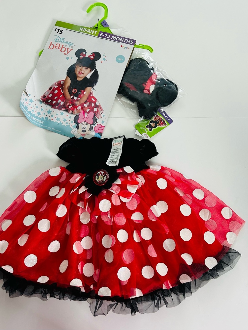 Disney Baby Minnie Mouse Costume 6–12 Months Dress + Headband NWT Halloween